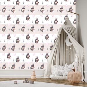 Papier Peint Heureux Les Femmes Indiennes Avec Des Chatons Et Des Plumes – Image 3