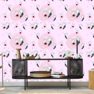 Papier Peint Lapins Amoureux Parmi Les Fleurs – Image 5