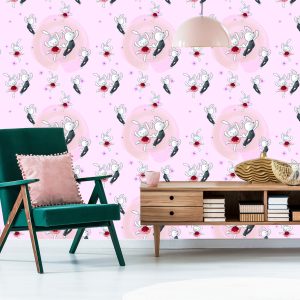 Papier Peint Lapins Amoureux Parmi Les Fleurs – Image 6