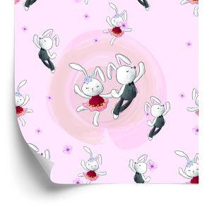 Papier Peint Lapins Amoureux Parmi Les Fleurs – Image 2