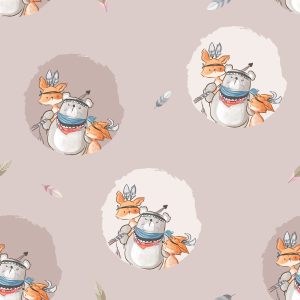Papier Peint Renards Et Ours Indiens – Image 1