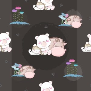 Papier Peint Ours En Peluche Et Faons Endormis – Image 1