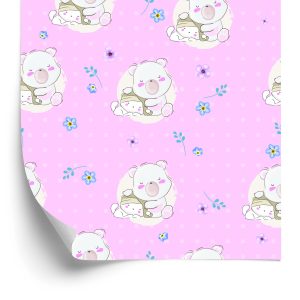 Papier Peint Ours En Peluche Endormis Et Fleurs Colorées – Image 2