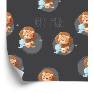 Papier Peint Lions Et Chats Bleus – Image 2