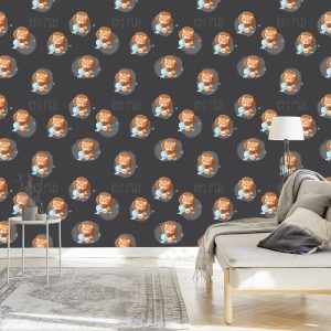 Papier Peint Lions Et Chats Bleus – Image 3