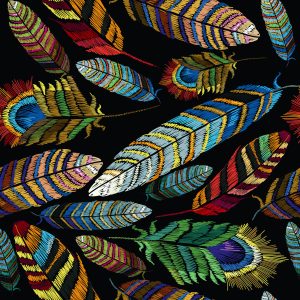 Papier Peint Plumes Brodées – Image 1