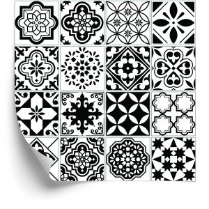 Papier Peint Mosaïque Méditerranéenne Noire Et Blanche – Image 2
