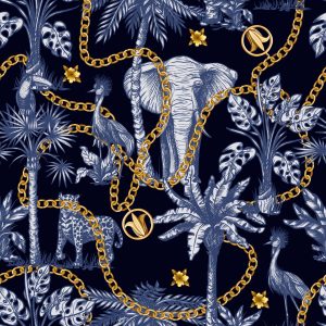 Papier Peint Animaux Tropicaux Et Chaînes – Image 1