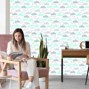 Papier Peint Pour Les Enfants - Nuages ​​Colorés – Image 7