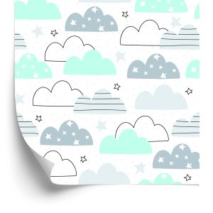 Papier Peint Pour Les Enfants - Nuages ​​Colorés – Image 2