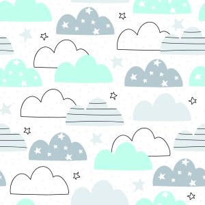 Papier Peint Pour Les Enfants - Nuages ​​Colorés – Image 1