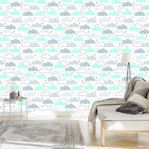 Papier Peint Pour Les Enfants - Nuages ​​Colorés – Image 3