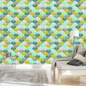 Papier Peint Motif Géométrique Ovale Coloré – Image 3