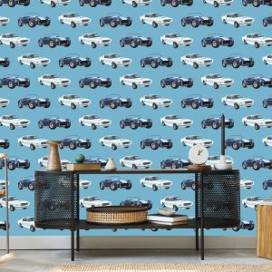 Papier Peint Pour Les Enfants - Voitures Intemporelles Au Style Rétro – Image 5