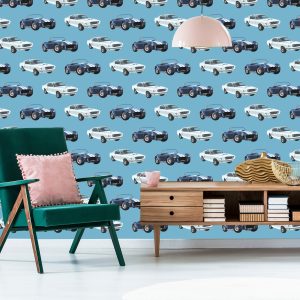 Papier Peint Pour Les Enfants - Voitures Intemporelles Au Style Rétro – Image 6