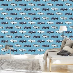 Papier Peint Pour Les Enfants - Voitures Intemporelles Au Style Rétro – Image 3