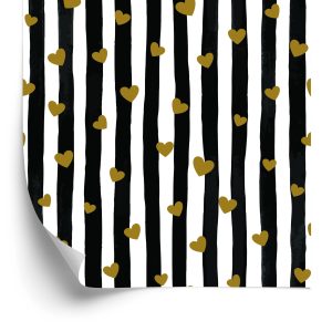 Papier Peint Coeurs Avec Des Bandes – Image 2