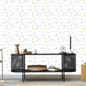 Papier Peint Pour Les Enfants - Motifs Colorés Et Étoiles – Image 5