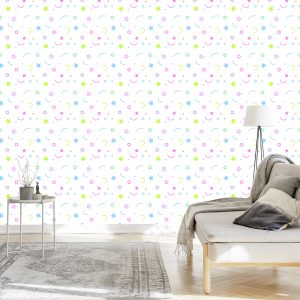 Papier Peint Pour Les Enfants - Motifs Colorés Et Étoiles – Image 3