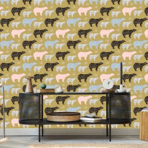 Papier Peint Pour Les Enfants - Ours Colorés - Style Scandinave – Image 5