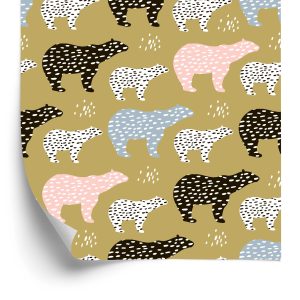 Papier Peint Pour Les Enfants - Ours Colorés - Style Scandinave – Image 2