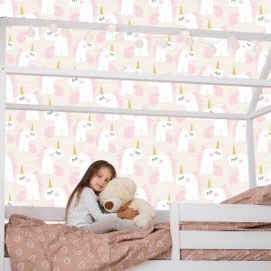 Papier Peint Pour Les Enfants - Licornes Endormies - Style Scandinave – Image 7