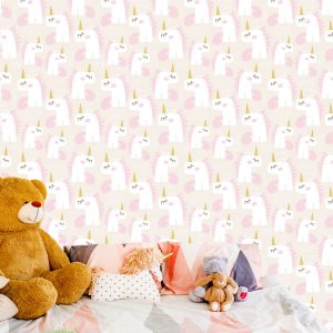 Papier Peint Pour Les Enfants - Licornes Endormies - Style Scandinave – Image 6