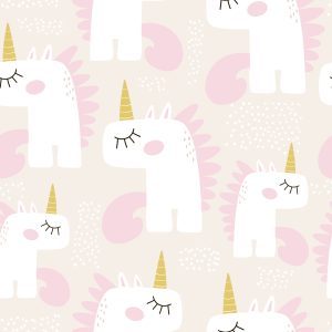 Papier Peint Pour Les Enfants - Licornes Endormies - Style Scandinave – Image 1
