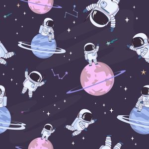 Papier Peint Petits Astronautes – Image 1
