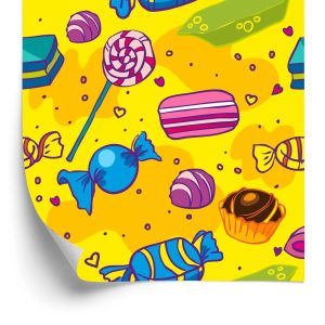 Papier Peint Bonbons Comiques Colorés – Image 2