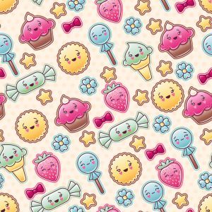 Papier Peint Bonbons Heureux – Image 1