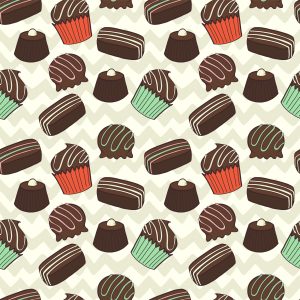 Papier Peint Petits Gâteaux Sur Le Fond En Zigzag – Image 1