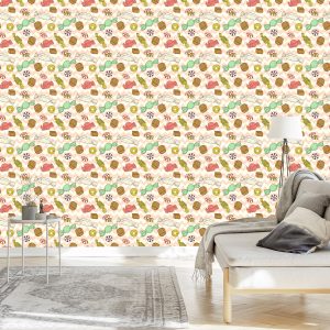 Papier Peint Bonbons Sur Le Fond En Zigzag – Image 3