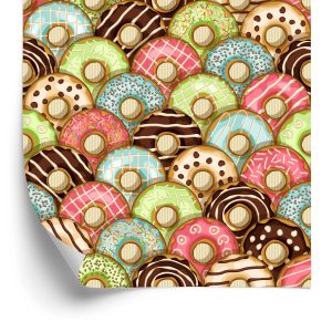 Papier Peint Beignets Colorés Avec Glaçage – Image 2