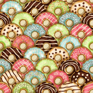 Papier Peint Beignets Colorés Avec Glaçage – Image 1