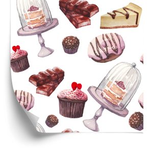 Papier Peint Gâteaux Peints À L'aquarelle – Image 2