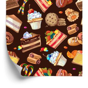 Papier Peint Gâteaux Colorés Avec Des Bonbons – Image 2