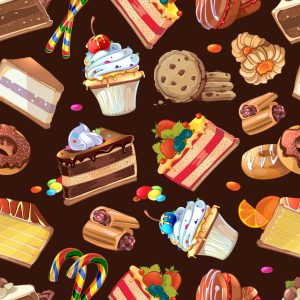 Papier Peint Gâteaux Colorés Avec Des Bonbons – Image 1