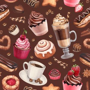 Papier Peint Café Avec Des Bonbons – Image 1