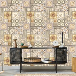 Papier Peint Mosaïque Abstraite Sous Forme De Patchwork – Image 5