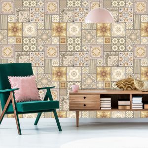 Papier Peint Mosaïque Abstraite Sous Forme De Patchwork – Image 6