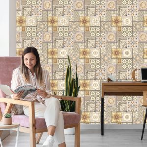 Papier Peint Mosaïque Abstraite Sous Forme De Patchwork – Image 7