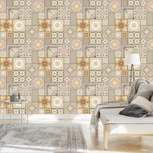 Papier Peint Mosaïque Abstraite Sous Forme De Patchwork – Image 3