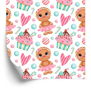 Papier Peint Bonhommes De Pain D'épice Avec Des Coeurs – Image 2