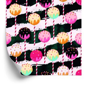 Papier Peint Sucettes Colorées Sur Un Fond De Zigzag – Image 2