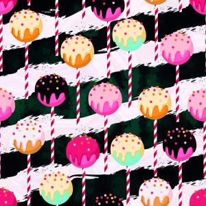 Papier Peint Sucettes Colorées Sur Un Fond De Zigzag – Image 1