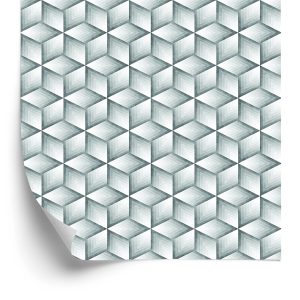 Papier Peint Cubes Gris - Effet 3D – Image 2