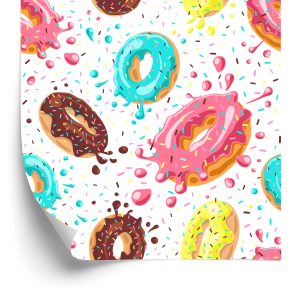 Papier Peint Beignets Colorés Avec Glaçage – Image 2