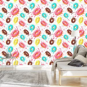 Papier Peint Beignets Colorés Avec Glaçage – Image 3