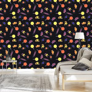 Papier Peint Bonbons Colorés Pour Halloween – Image 3